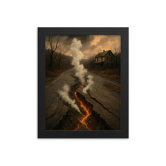 Centralia Coal Fire Town Pennsylvania USA framed print on a plain backdrop in size 8"x10".