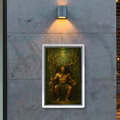 Cernunnos antlered throne in deep forest poster 2