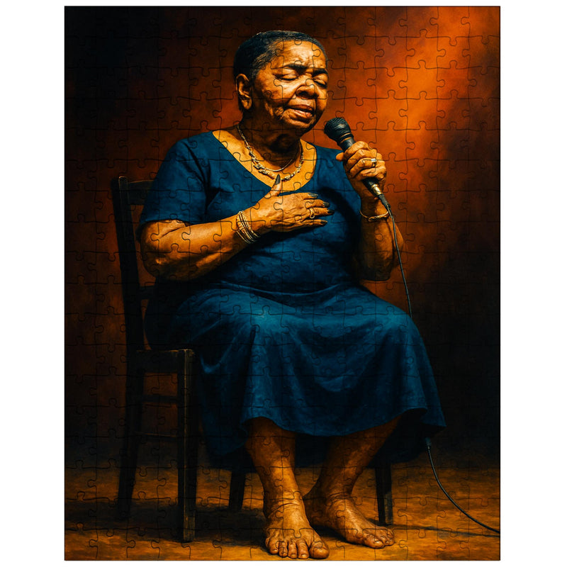 Cesária Évora barefoot stage portrait jigsaw puzzle
