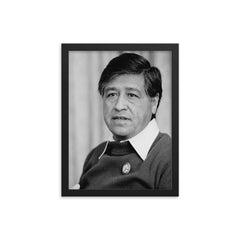 Cesar Chavez framed print on a plain backdrop in size 12"x16".