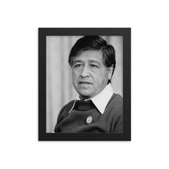 Cesar Chavez framed print on a plain backdrop in size 8"x10".