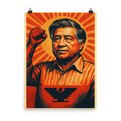 Cesar Chavez poster on a plain backdrop in size 8"x10".