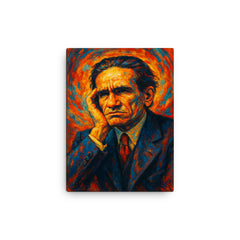 Cesar Vallejo canvas print on a plain backdrop in size 12"x16".