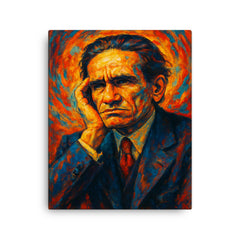 Cesar Vallejo canvas print on a plain backdrop in size 16"x20".