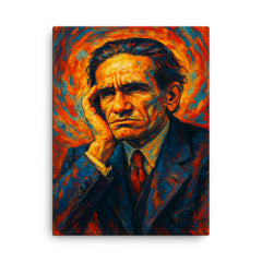 Cesar Vallejo canvas print on a plain backdrop in size 18"x24".