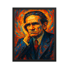Cesar Vallejo framed print on a plain backdrop in size 16"x20".
