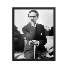 Cesar Vallejo framed print on a plain backdrop in size 16"x20".