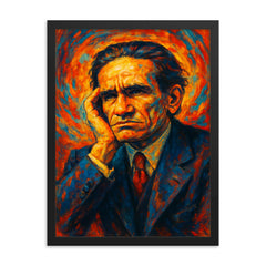 Cesar Vallejo framed print on a plain backdrop in size 18"x24".