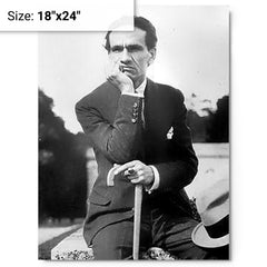Cesar Vallejo metal print on a plain backdrop in size 18"x24".