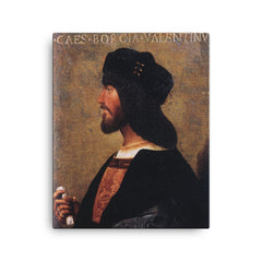 Cesare Borgia canvas print on a plain backdrop in size 16"x20".