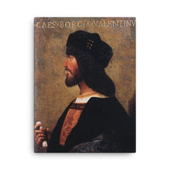 Cesare Borgia canvas print on a plain backdrop in size 18"x24".