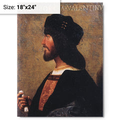 Cesare Borgia metal print on a plain backdrop in size 18"x24".