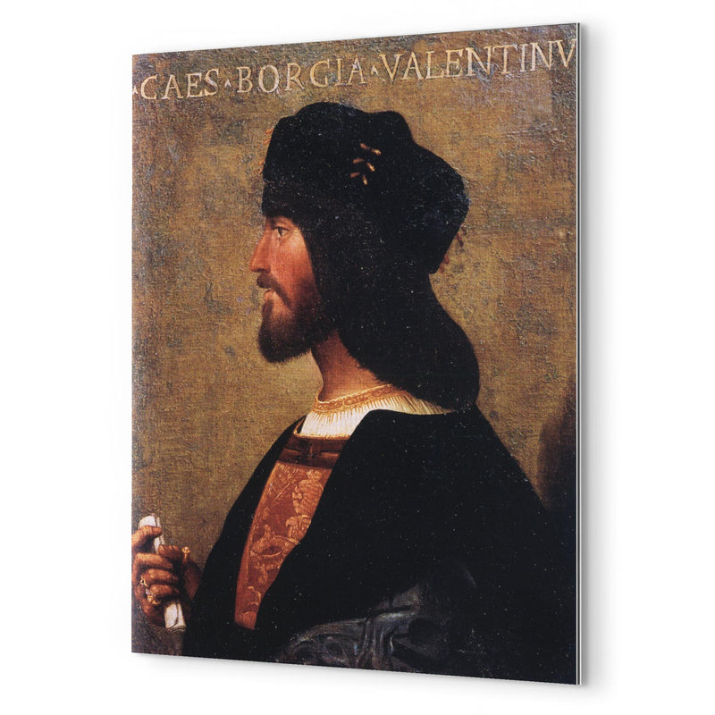 Cesare Borgia metal print mockup