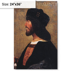 Cesare Borgia metal print on a plain backdrop in size 24"x36".