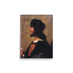 Cesare Borgia poster on a plain backdrop in size 12"x16".