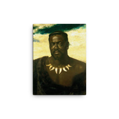 Cetshwayo, King of the Zulus by Karl Rudolf Sohn canvas print on a plain backdrop in size 12"x16".
