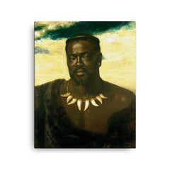 Cetshwayo, King of the Zulus by Karl Rudolf Sohn canvas print on a plain backdrop in size 16"x20".