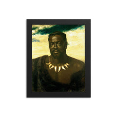 Cetshwayo, King of the Zulus by Karl Rudolf Sohn framed print on a plain backdrop in size 8"x10".