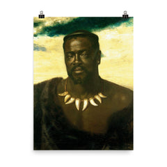 Cetshwayo, King of the Zulus by Karl Rudolf Sohn poster on a plain backdrop in size 8"x10".