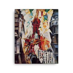 Champ de Mars - The Red Tower by Robert Delaunay canvas print on a plain backdrop in size 16"x20".