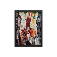 Champ de Mars - The Red Tower by Robert Delaunay framed print on a plain backdrop in size 12"x16".
