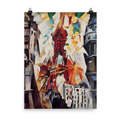 Champ de Mars - The Red Tower by Robert Delaunay poster on a plain backdrop in size 8"x10".