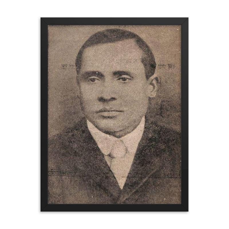 Chandra Kumar Agarwala framed print on a plain backdrop in size 18