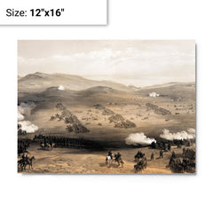 Charge of the Light Brigade by William Simpson metal print on a plain backdrop in size 12"x16".