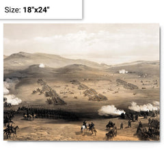 Charge of the Light Brigade by William Simpson metal print on a plain backdrop in size 18"x24".