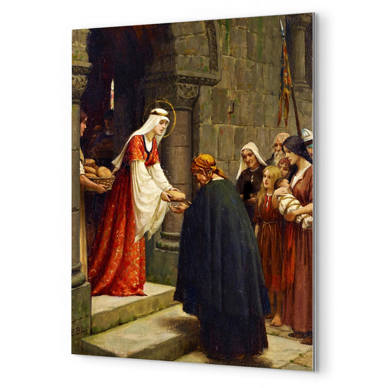 Charity Of Saint Elizabeth Of Hungary by Frederic Leighton metal print mockup