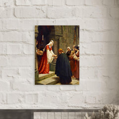 Charity Of Saint Elizabeth Of Hungary by Frederic Leighton metal print mockup