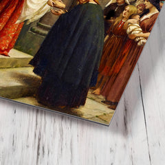 Charity Of Saint Elizabeth Of Hungary by Frederic Leighton metal print mockup