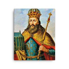 Charlemagne canvas print on a plain backdrop in size 16"x20".