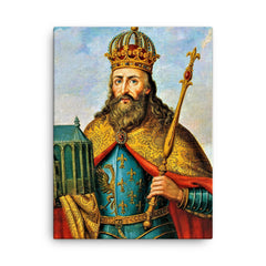 Charlemagne canvas print on a plain backdrop in size 18"x24".