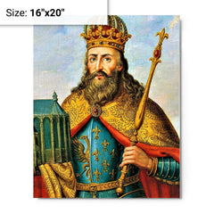 Charlemagne metal print on a plain backdrop in size 16"x20".