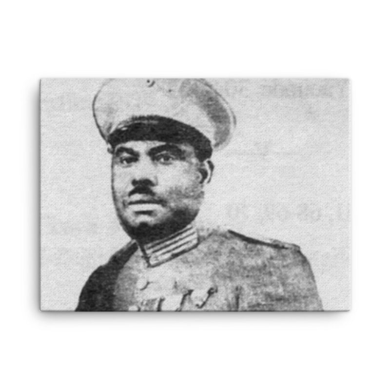 Charles Atangana canvas print on a plain backdrop in size 18