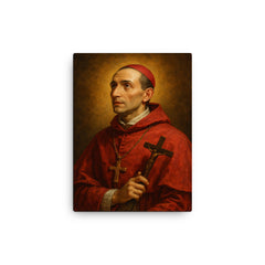 Charles Borromeo canvas print on a plain backdrop in size 12"x16".