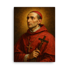 Charles Borromeo canvas print on a plain backdrop in size 18"x24".