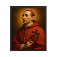 Charles Borromeo framed print on a plain backdrop in size 16"x20".
