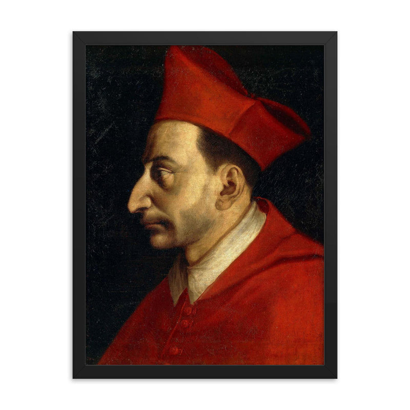 Charles Borromeo framed print on a plain backdrop in size 18