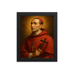 Charles Borromeo framed print on a plain backdrop in size 8"x10".