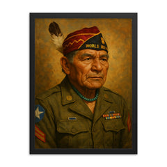 Charles Chibitty framed print on a plain backdrop in size 18"x24".