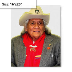 Charles Chibitty metal print on a plain backdrop in size 16"x20".