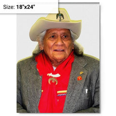 Charles Chibitty metal print on a plain backdrop in size 18"x24".