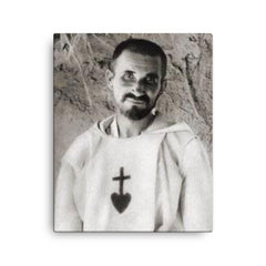 Charles de Foucauld canvas print on a plain backdrop in size 16"x20".
