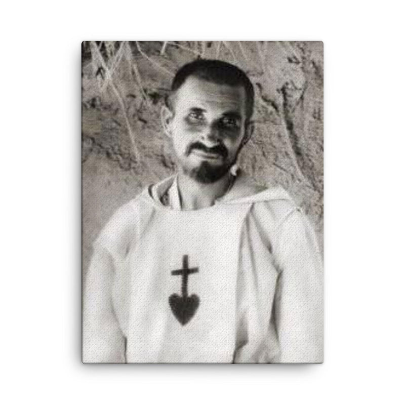 Charles de Foucauld canvas print on a plain backdrop in size 18