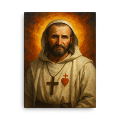 Charles de Foucauld canvas print on a plain backdrop in size 18"x24".