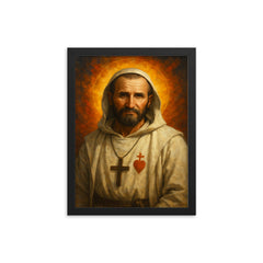 Charles de Foucauld framed print on a plain backdrop in size 12"x16".