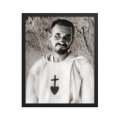 Charles de Foucauld framed print on a plain backdrop in size 16"x20".