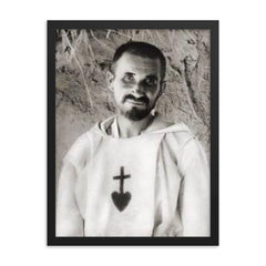 Charles de Foucauld framed print on a plain backdrop in size 18"x24".